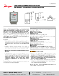 Thumbnail of document Manual - 608 Intrinsically Safe Differential Pressure Transmitter